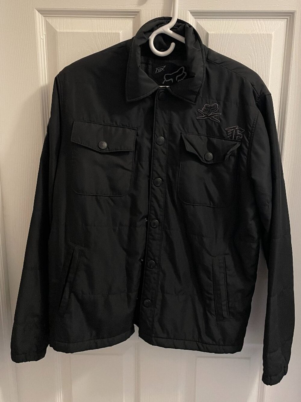 Fox Racing Jacket Mens Small Black Style #46308 Button Closure